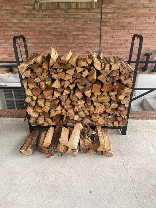 A holder designed for firewood.