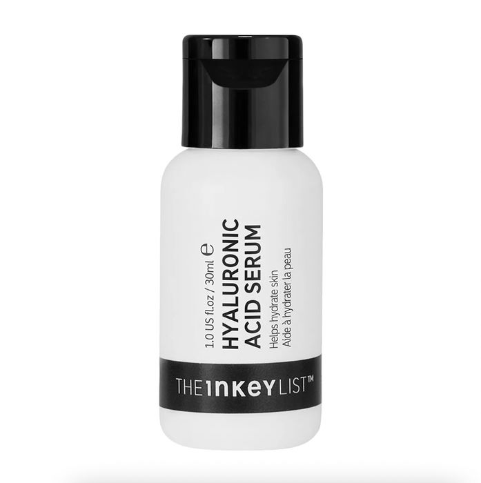 The image displays a 30ml bottle of The Inkey List Hyaluronic Acid Serum