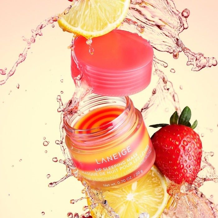 The lip mask with a pink lemonade swirl flavor