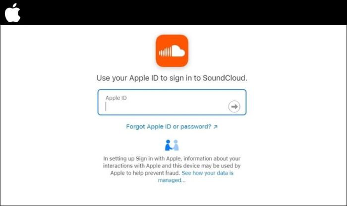 Đăng nhập SoundCloud qua ID Apple