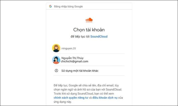 Hướng dẫn đăng nhập vào SoundCloud qua Google