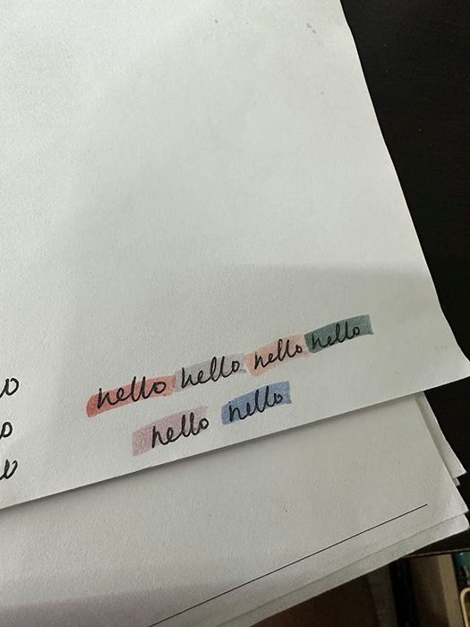 Writing highlighted with the colorful pens.