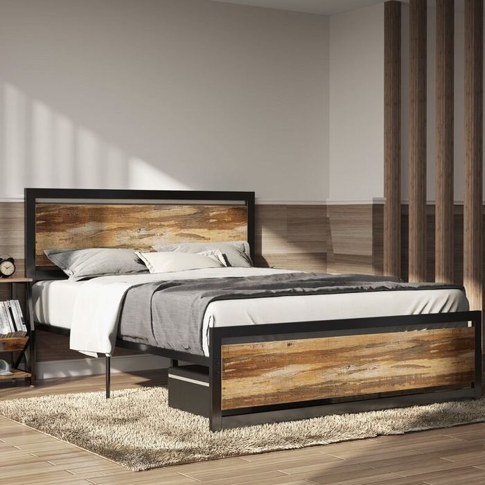 The LIKIMIO bed in rustic brown