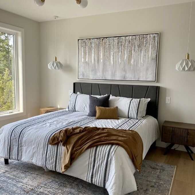 Review photo of the dark grey Heid Low Profile Bed