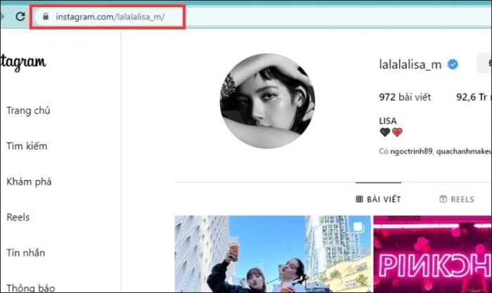 cách lấy link Instagram trên máy tính