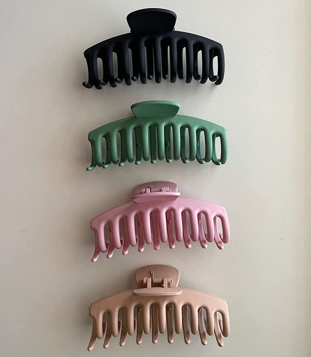 A set of multicolored hair claws.