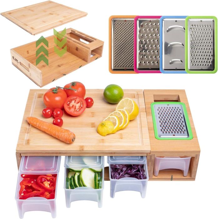 The top portion of the cutting board