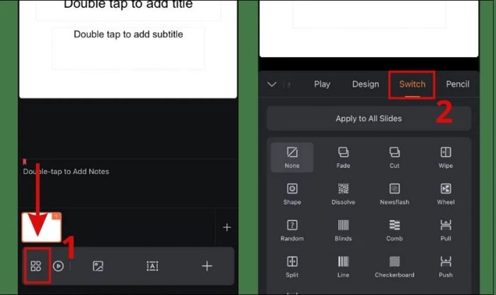 cách tạo hiệu ứng trong PowerPoint trên điện thoại bằng WPS Office