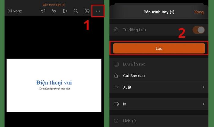 Cách lưu PowerPoint trên điện thoại