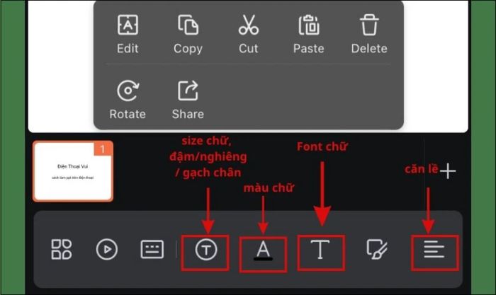 cách làm các định dạng nội dung PowerPoint trên điện thoại