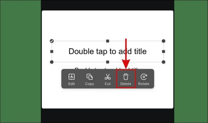 xóa đối tượng trong slide trên điện thoại