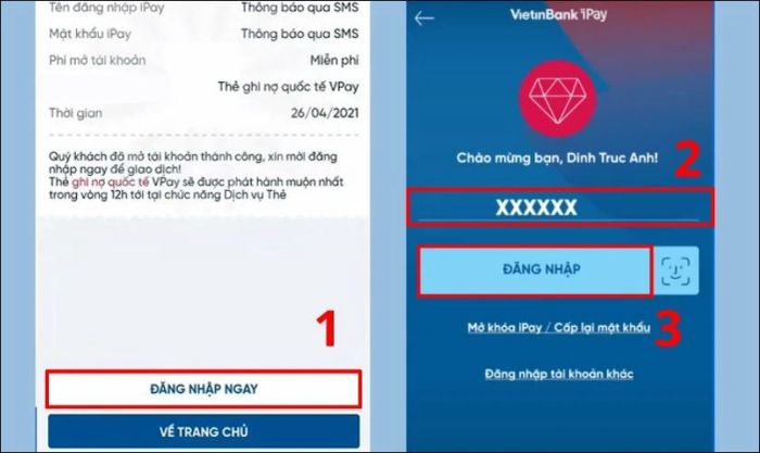 Đăng nhập vào tài khoản và bắt đầu sử dụng các dịch vụ