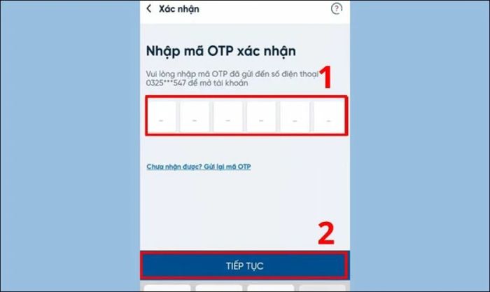 Nhập mã OTP để xác nhận