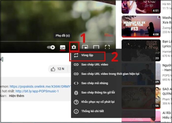 Cách tăng lượt xem video bằng tính năng vòng lặp.