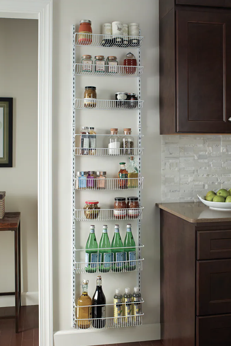 The pantry organizer hanging on the wall