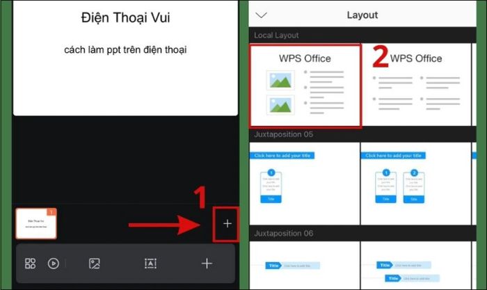 cách tạo slide mới trong PowerPoint trên điện thoại