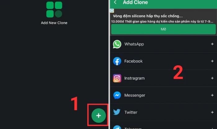 Tạo ứng dụng kép thông qua Clone App.