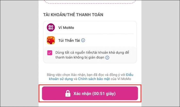 mua xu TikTok qua ví MoMo