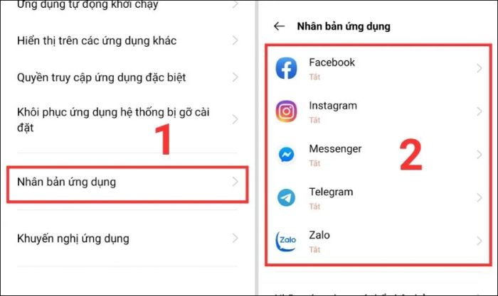 Tạo bản sao của ứng dụng trên điện thoại Oppo