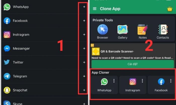 Nhân bản ứng dụng trên iPhone.