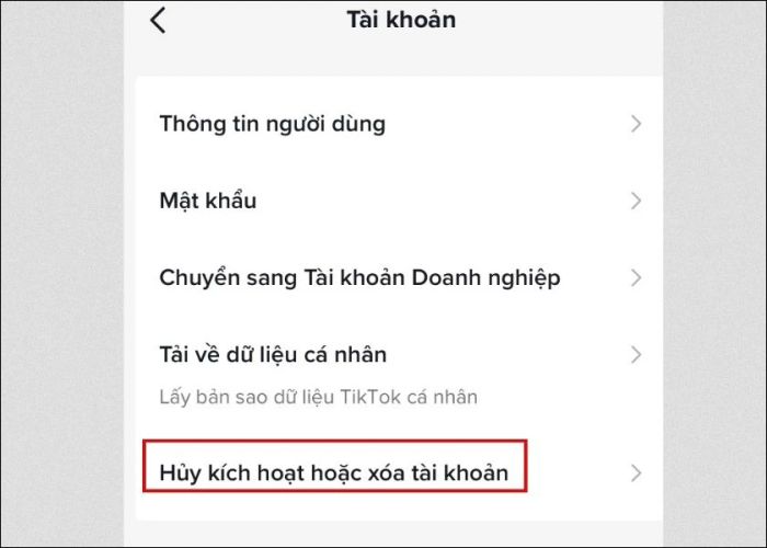 Cách xóa tài khoản TikTok của bạn trên điện thoại vĩnh viễn