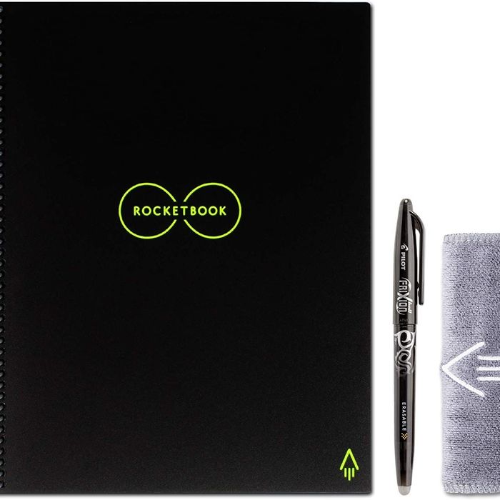 The notebook, pen, and microfiber cloth