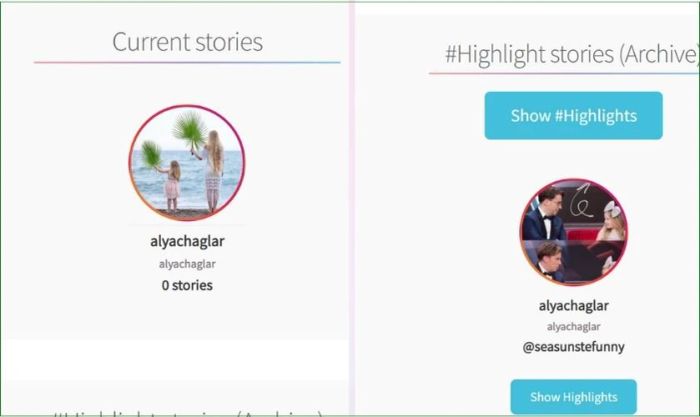 Các story Instagram nổi bật sẽ hiện lên