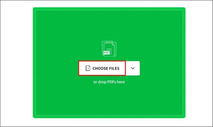 Truy cập vào Smallpdf và chọn mục Choose Files để tải tệp lên.