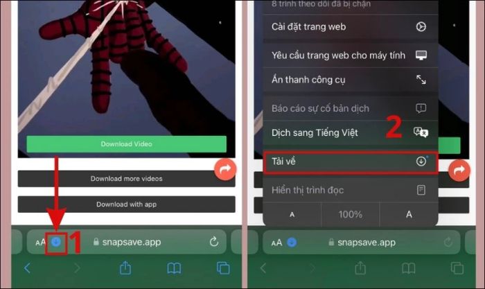 mở video đã tải xuống
