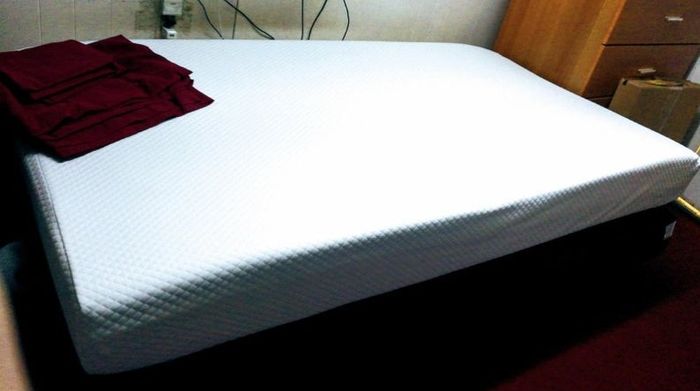 A twin-sized mattress in the home of a reviewer.