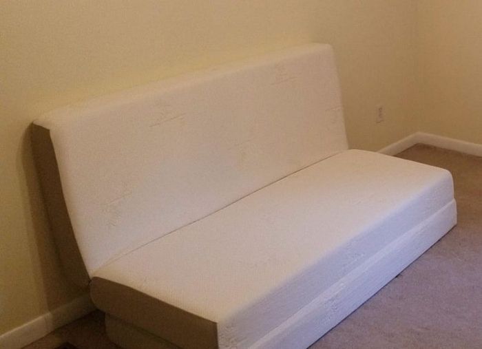 A tri-fold mattress in the home of a satisfied customer.
