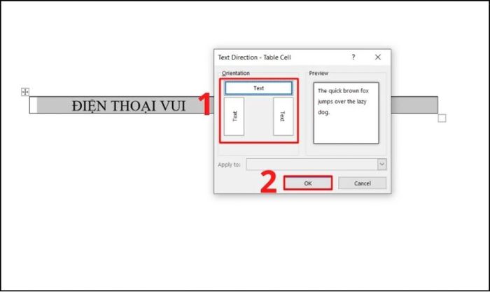 cách viết chữ dọc trong Word
