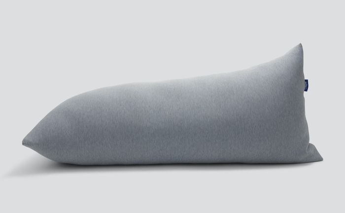 A photo of the gray body pillow