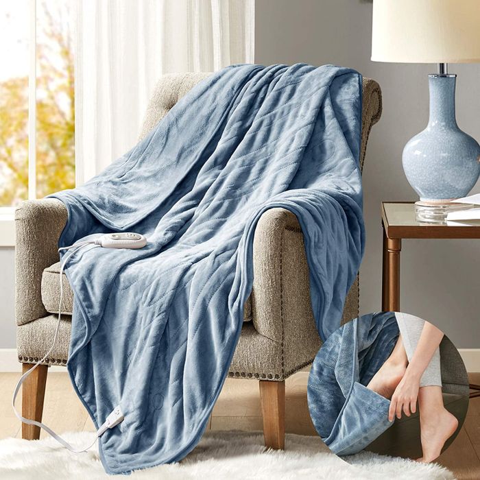 A picture of a blue blanket