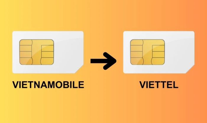 chuyển sim vietnamobile sang viettel