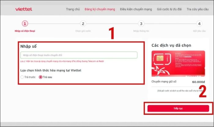 hướng dẫn đổi sim Vietnamobile qua website