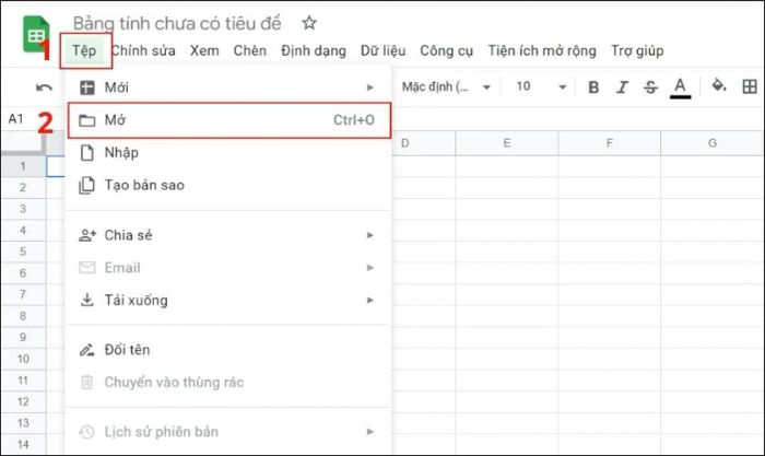 Mở tệp CSV trực tuyến qua Google Sheets