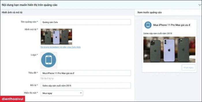 cách thực hiện quảng cáo trên Zalo