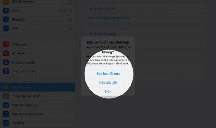 Giải phóng bộ nhớ iPad