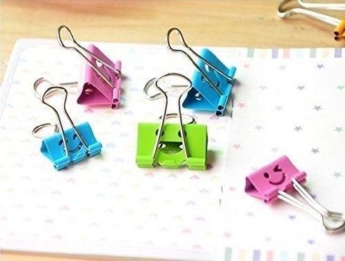 Binder clips featuring adorable smiling faces