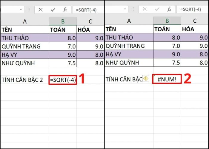 Lỗi #NUM trong Excel là gì