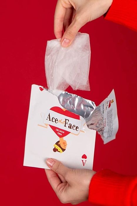 ace of hearts-inspired sheet mask pouch