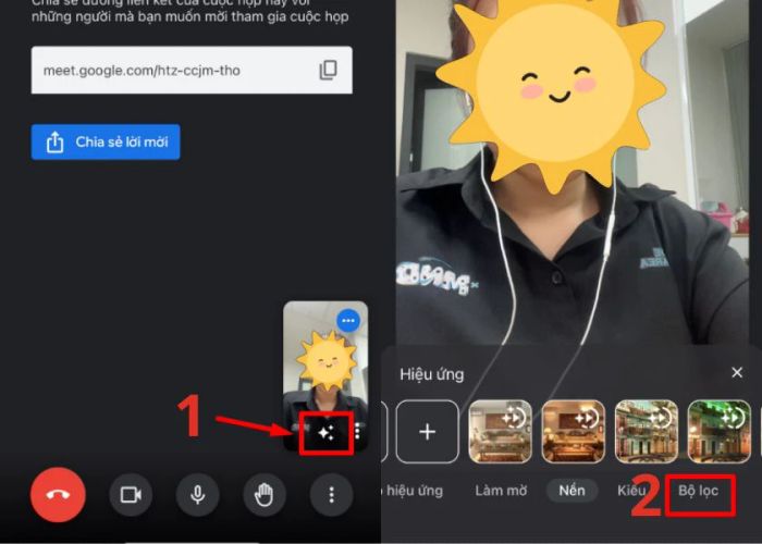 Hãy chọn bộ lọc trên Google Meet để thêm hiệu ứng phù hợp.