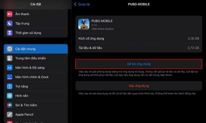Giải phóng bộ nhớ iPad