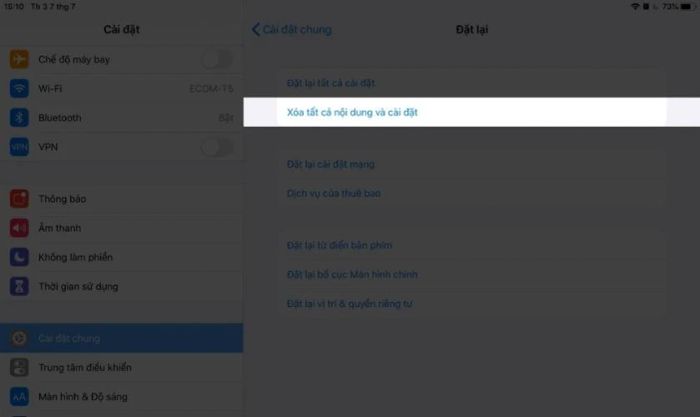 Giải phóng bộ nhớ iPad