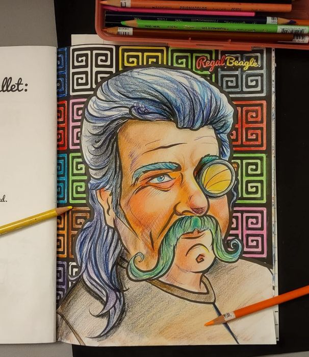 illustration of a mullet colored in by the reviewer