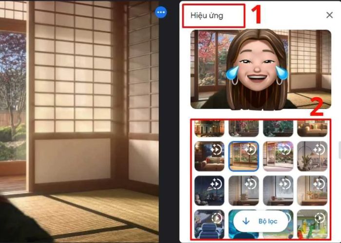 Chọn background muốn thay đổi