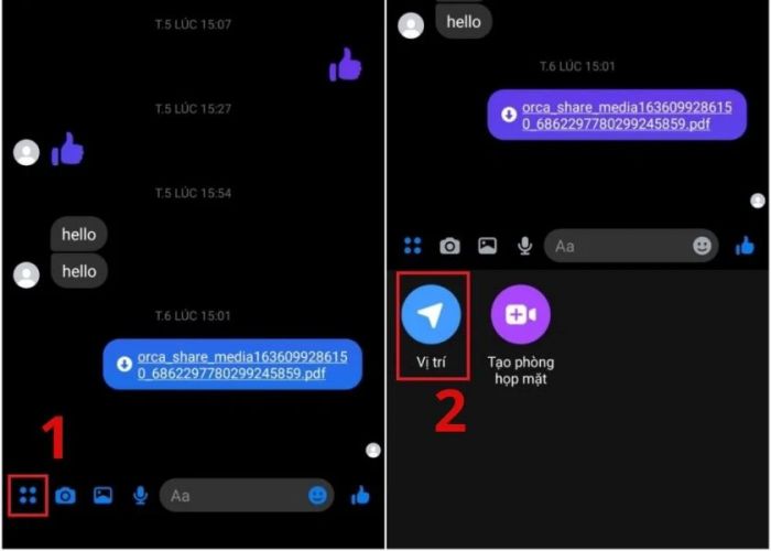 Chia sẻ vị trí qua Messenger trên iPhone