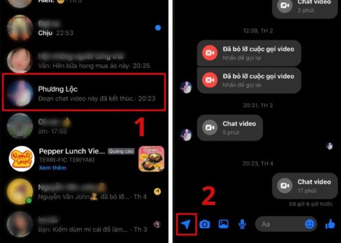 cách gửi vị trí qua Messenger