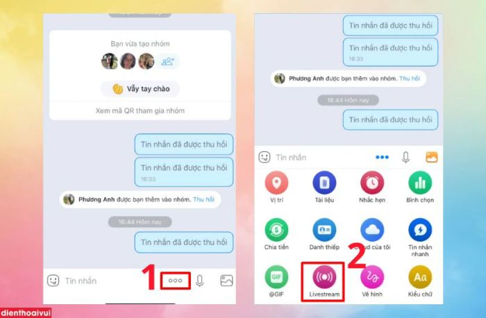 Livestream trên Zalo